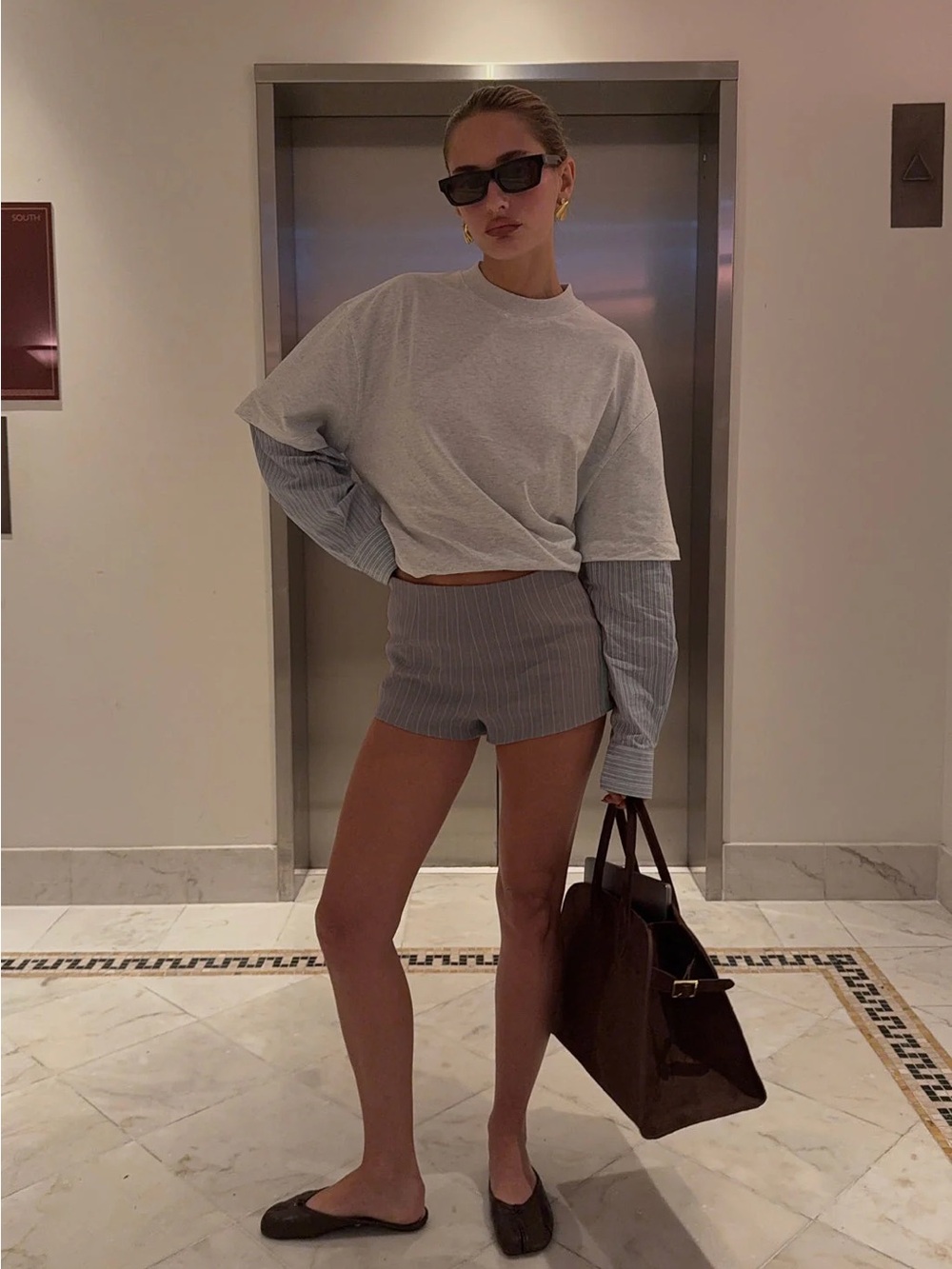 LIONESS BOTTEGA SHIRT IN GREY